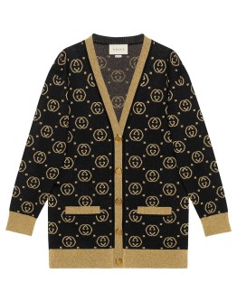 Wool cardigan with GG motif