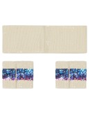 sequinned headband and wrist cuffs