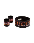 sequin logo headband and wrist cuffs