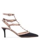 Rockstud 65mm strappy leather pumps