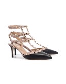 Rockstud 65mm strappy leather pumps