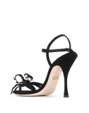 black 105 crystal embellished suede sandals