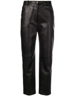 eco leather cropped trousers