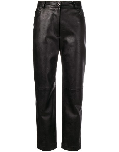 eco leather cropped trousers