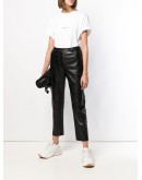 eco leather cropped trousers