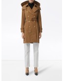 Detachable Hood Taffeta Trench Coat