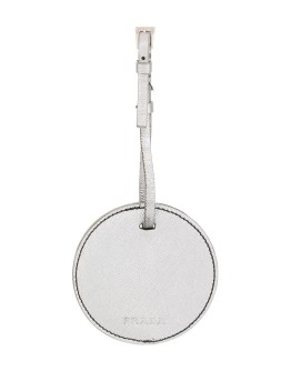 Leather logo bag charm
