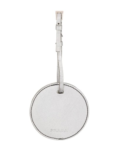 Leather logo bag charm