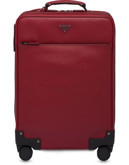 Saffiano leather wheeled carry-on