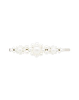 large floral faux pearl-embellished hair clip