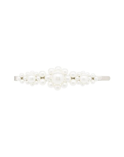 large floral faux pearl-embellished hair clip