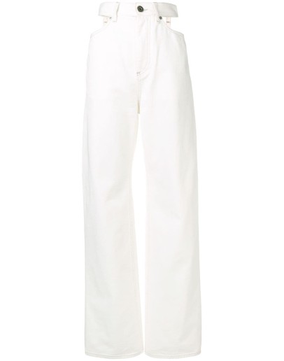 wide leg cut-out jeans