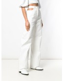 wide leg cut-out jeans