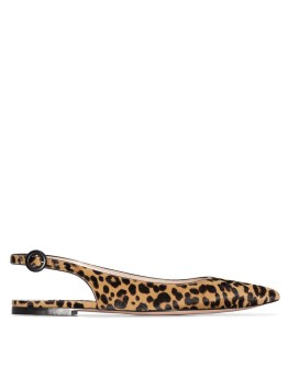 leopard print slingback ballerina shoes