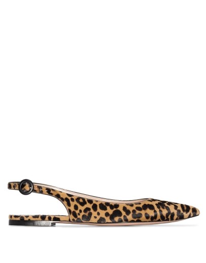 leopard print slingback ballerina shoes