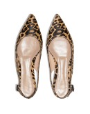 leopard print slingback ballerina shoes