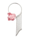 silver tone crystal-embellished drop choker