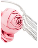 silver tone crystal-embellished drop choker