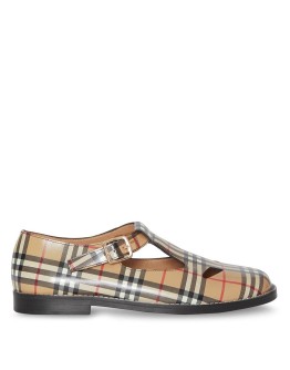Vintage Check Leather T-Bar Shoes