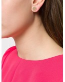 T-medallion round stud earrings