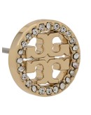 T-medallion round stud earrings