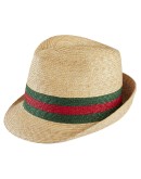 woven straw fedora hat
