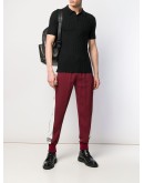 ribbed knit polo shirt
