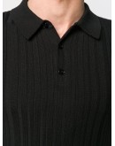 ribbed knit polo shirt