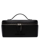 black logo lettering leather beauty case 