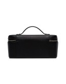 black logo lettering leather beauty case 