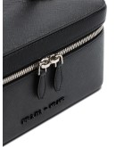 black logo lettering leather beauty case 