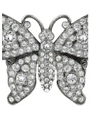 Crystal studded butterfly ring in metal