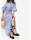 black Carina 80 ankle tie wedge sandals 