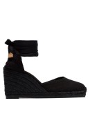 black Carina 80 ankle tie wedge sandals 