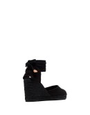 black Carina 80 ankle tie wedge sandals 