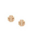 crystal logo stud earrings