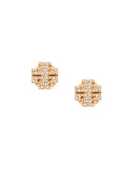 crystal logo stud earrings