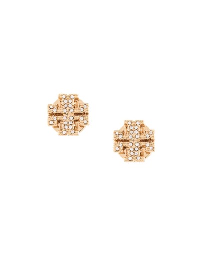 crystal logo stud earrings