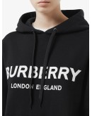 logo print hooded sweatshirt