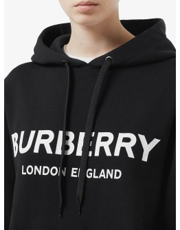 logo print hooded sweatshirt