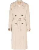 diamanté-embellished gabardine trench coat