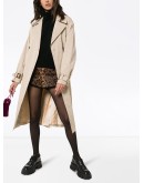 diamanté-embellished gabardine trench coat