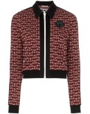 logo jacquard zip-up jacket