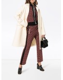 logo jacquard zip-up jacket