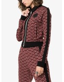 logo jacquard zip-up jacket