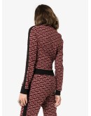 logo jacquard zip-up jacket