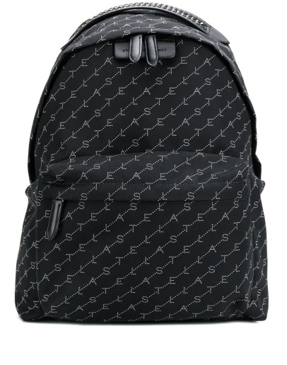 monogram logo backpack