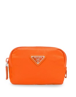 logo plaque cosmetics bag