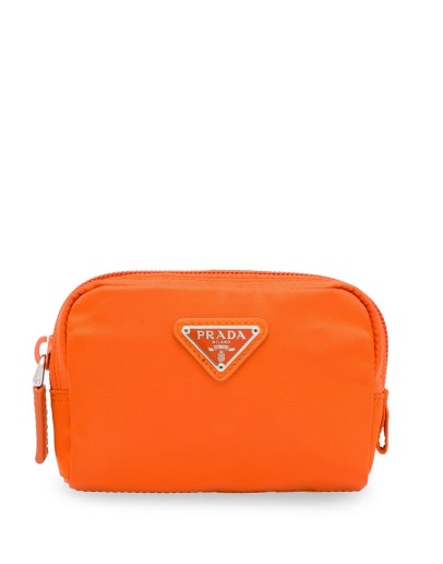 logo plaque cosmetics bag