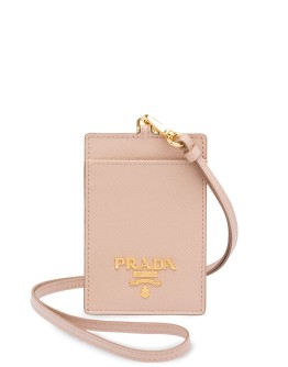 Saffiano leather badge holder